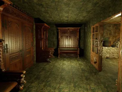 Vintage Three Rooms House  3D model