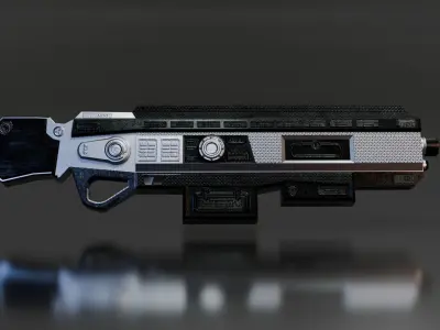 Stylized Sci-Fi Rifle Low-poly 3D model