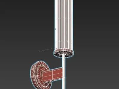 bulrush wall sconce with clear glass tube 3D model