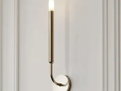 Minimalist Gold LED Wall Lamp 3D model
