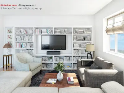 living room sets-zini01-max2010 3D model