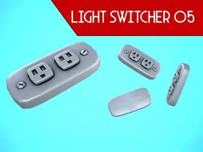 LIGHT SWITCHER 05 CARTOON STYLIZED Low-poly 3D model
