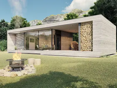 EMA 54 vacation house residential house tiny house Low-poly 3D model