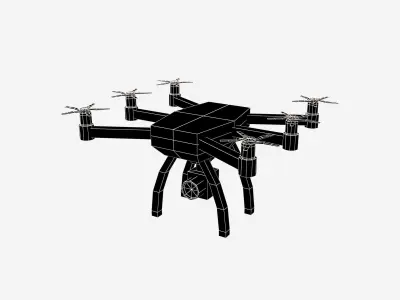 Cartoon Drone V1 002 Low-poly 3D model