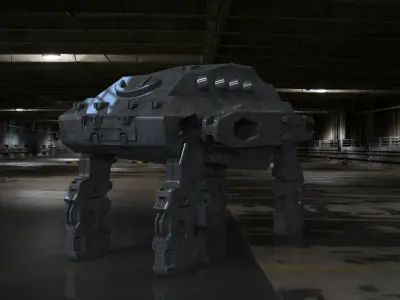 Space transporter scifi postapo vihicle alien  3D model