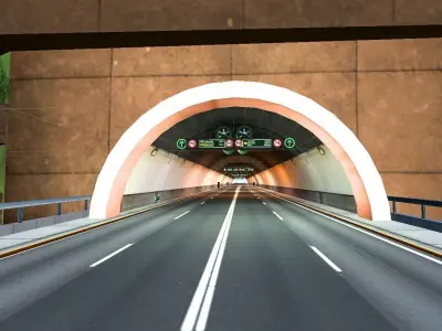 Tunnel Highway Road Low-poly 3D model