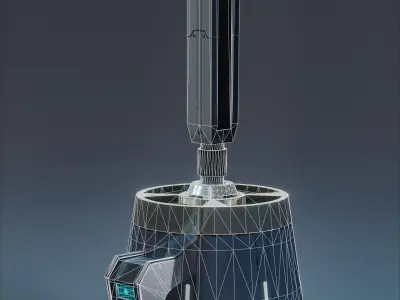 Low Poly Sci-fi Street Lights Low-poly 3D model