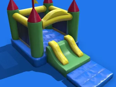 Realistic inflatable castle Low-poly 3D model