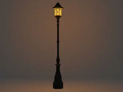 Lantern in the park with light PBR Game-ready Low-poly 3D model purchase