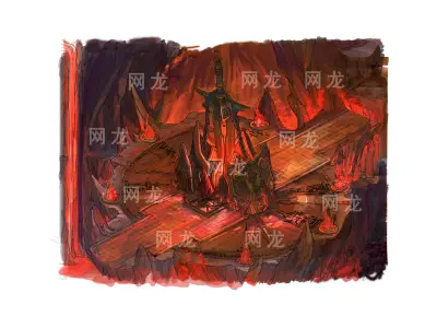 Game model - the altar on the volcano 3D model