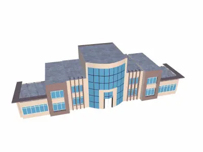 Building Low Poly Low-poly 3D model