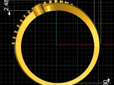 Diamond Ring for Women 3D print model 36