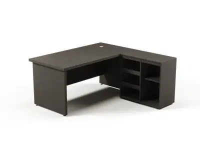 Modern Office Desk With Side Cabinet File For Manager  Free 3D model