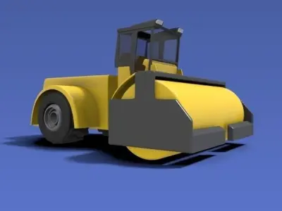 Road roller vehicle 3D model
