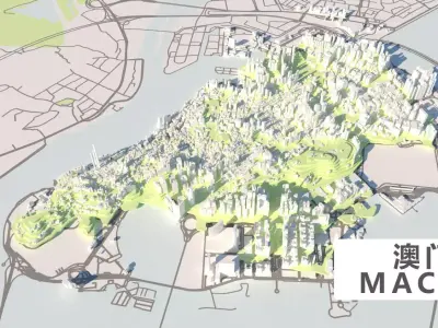 Macau urban planning maquett  building Terrain 3D model