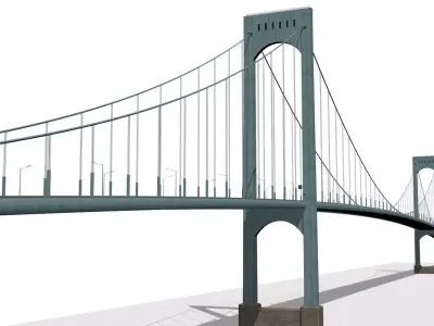Bronx Whitestone Bridge Low-poly 3D model