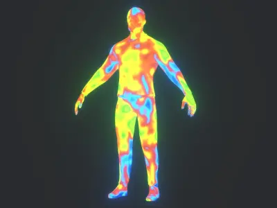 Human Thermal Image Heatmap Male and Female 3D Model Low-poly 3D model