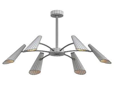 artesia chandelier with five lights gold 3D model