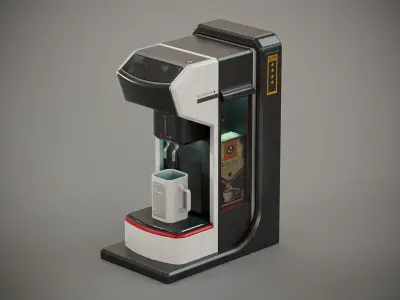 Sci-fi Coffee Machine PBR Low-poly 3D model