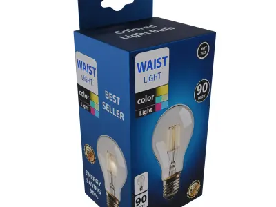  Colored Light Bulb Low-poly 3D model