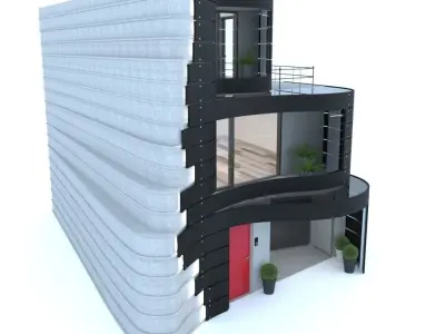 The facade of the house in Tokyo by designer Don Arad 3D model