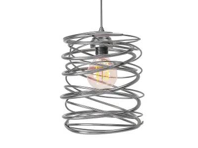 Black Metal Spiral Shade Pendant Light 3D model