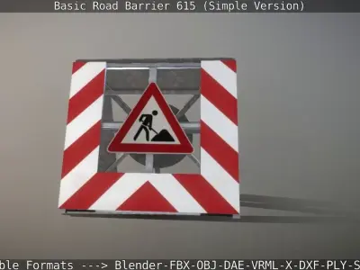 Basic Road Barrier 615 - Simple Version Low-poly 3D model