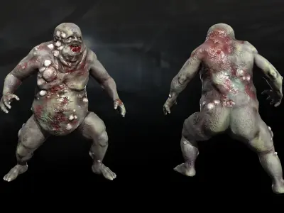 Fat mutant Low-poly 3D model