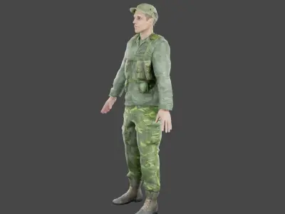 Army Soldier Low-poly 3D model