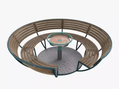 Roundabout bench 01 3D model
