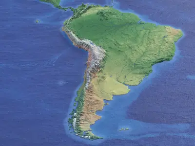  World Topographic Map w Basin 