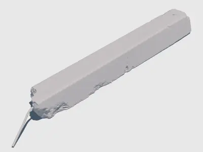 Cracked Yellow Curb -3D Scan 3D model