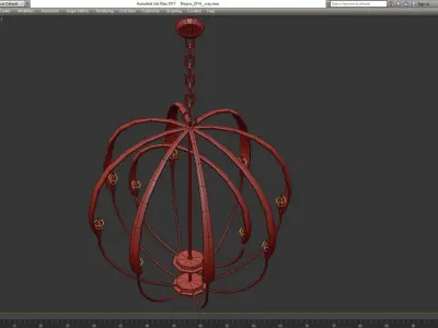 Double Cirque Large Scale Chandelier low poly 3d model Low-poly 3D model