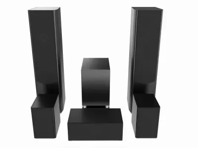 Full range floor standing 6 1 speaker system 3D model