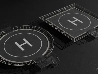 Rooftop Props Collection Low-poly 3D model