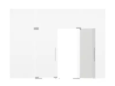 Office Tempered Glass Door 3D model