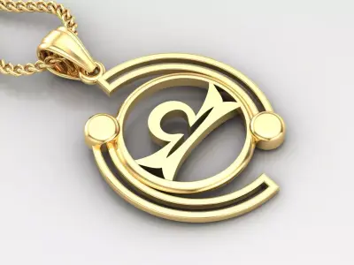 Galaxy Libra Light Gold Pendant Version 8 3D print model