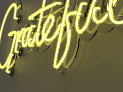 Grateful - Neon Sign 3D model