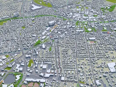 Santa Fe New Mexico USA 50km Low-poly 3D model