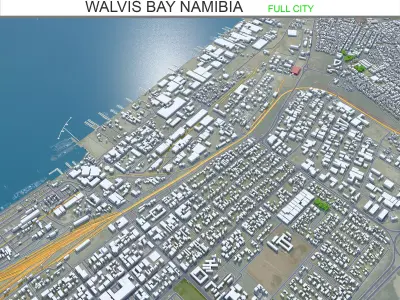 Walvis Bay Namibia 15km AI Low-poly 3D model