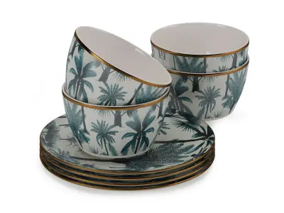 H and M Patterned Porcelain Collection Tableware  3D model
