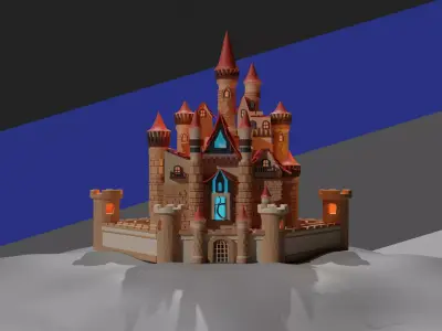 Fantasy Magical Castle Game Ready Low-poly 3D model