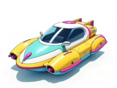 Retro Sci-Fi Submarine Vehicle 3D Model Low-poly 3D model