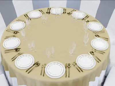 Round Table Chair 3D model