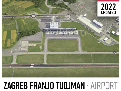 Zagreb Franjo Tudjman Airport Low-poly 3D model