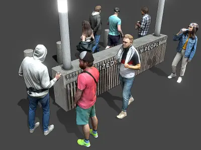 Stylized Lowpoly People Casual Pack Volume 7 Low-poly 3D model