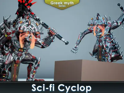 Sci-Fi Cyclop Low-poly 3D model