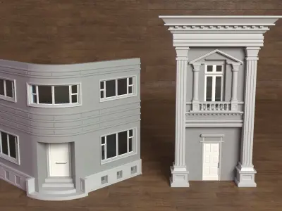 Building Facade Collection 2 - 25 pieces 3D model