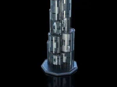 Futuristic Future Modern City Building Skyscraper 25 3D model