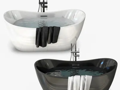 Bathtub Ferrano with detached mixer Ortis 3D model